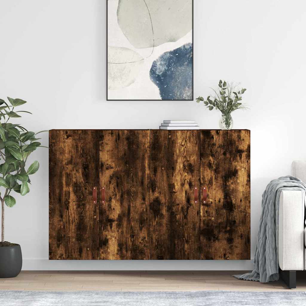 Wandschränke 2 Stk. Räuchereiche 69,5x34x90 cm