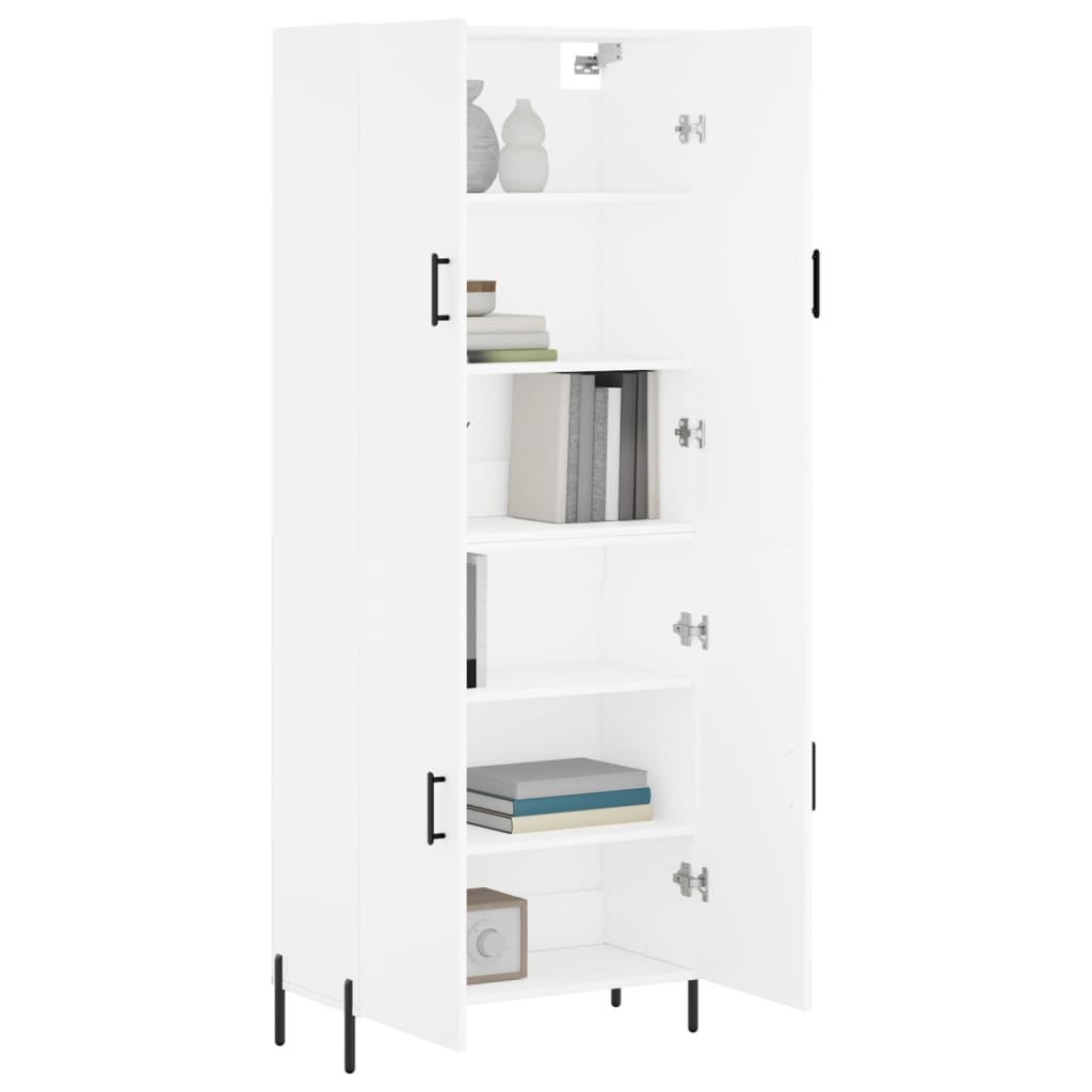 Highboard Weiß 69,5x34x180 cm Holzwerkstoff