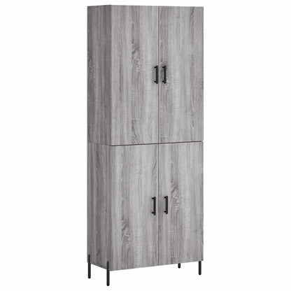 Highboard Grau Sonoma 69,5x34x180 cm Holzwerkstoff