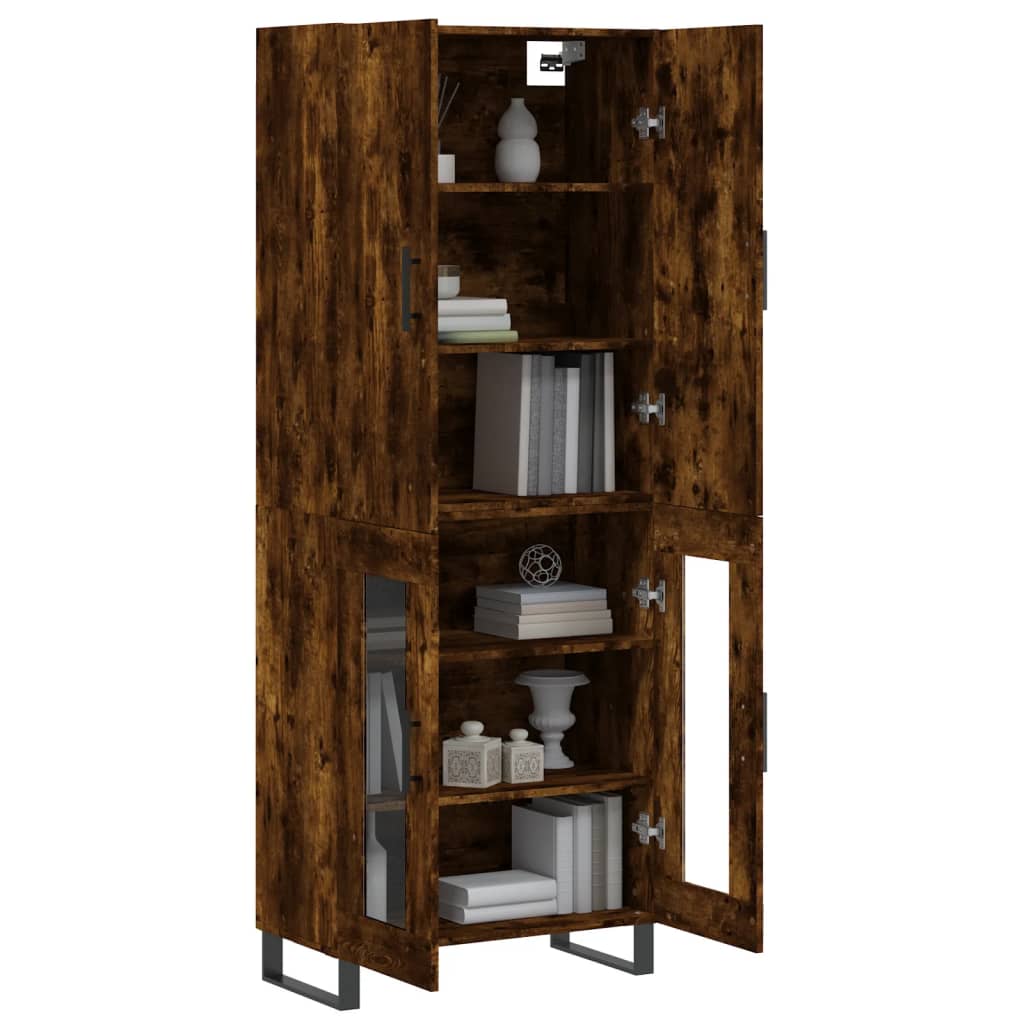 Highboard Räuchereiche 69,5x34x180 cm Holzwerkstoff