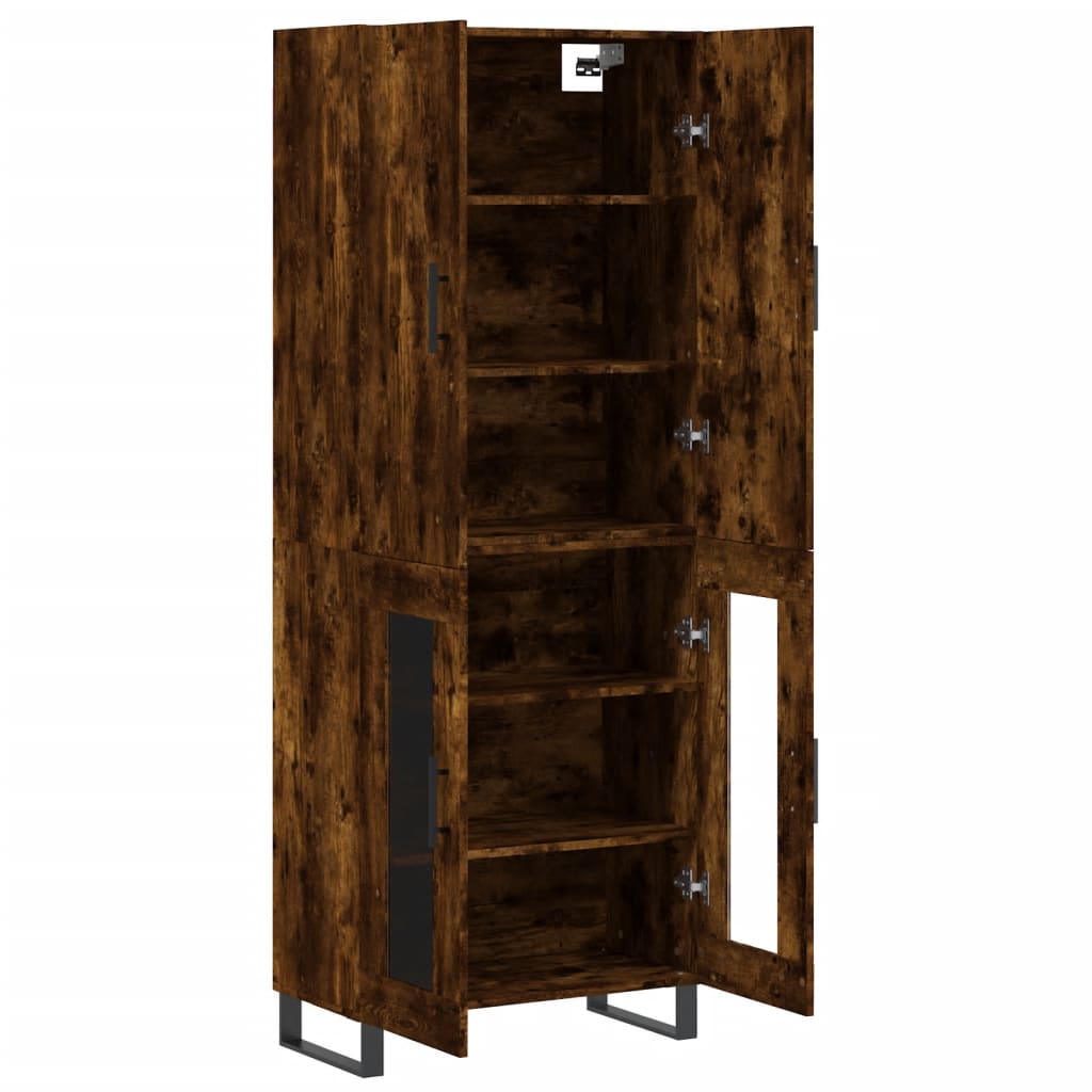 Highboard Räuchereiche 69,5x34x180 cm Holzwerkstoff
