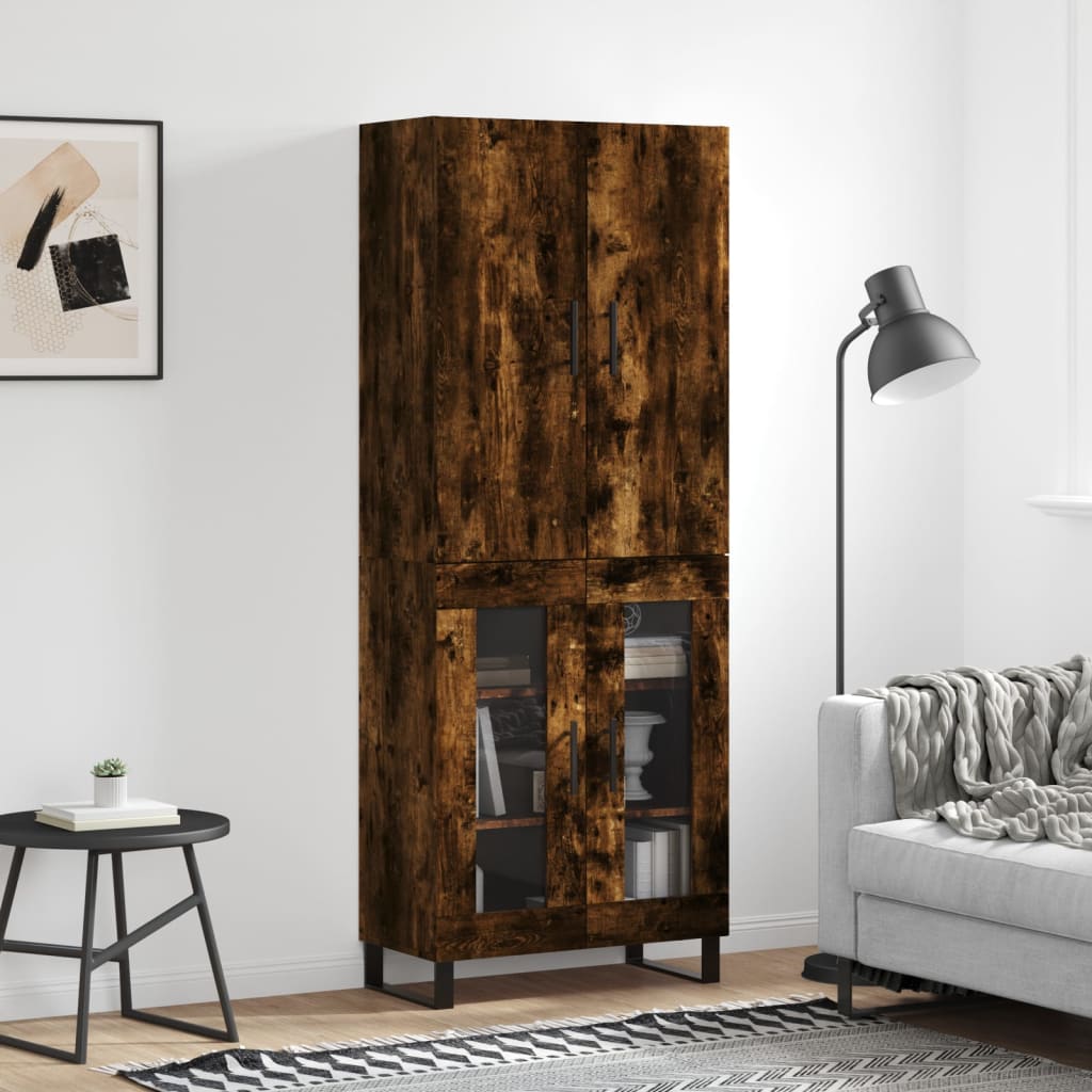 Highboard Räuchereiche 69,5x34x180 cm Holzwerkstoff