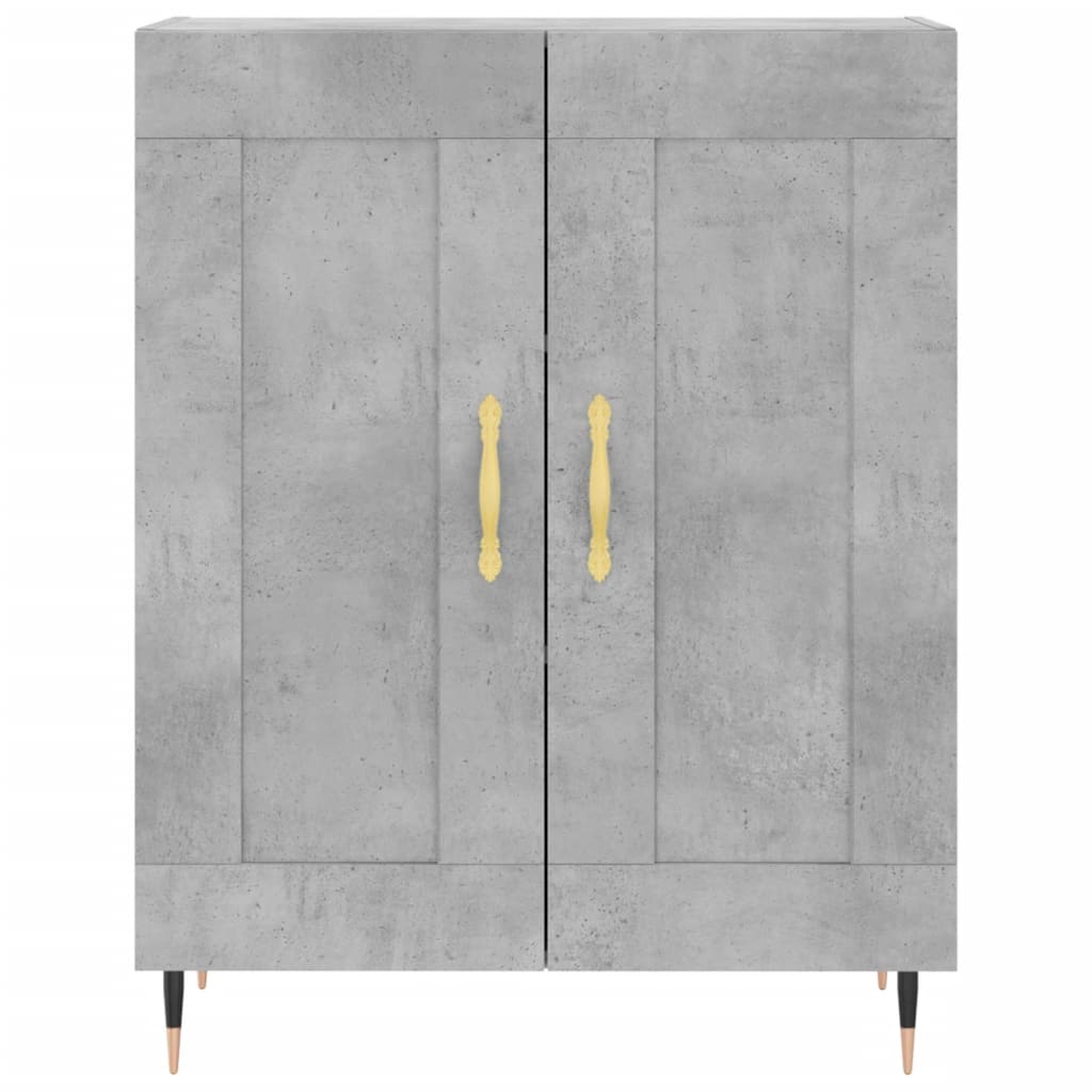 Highboard Betongrau 69,5x34x180 cm Holzwerkstoff