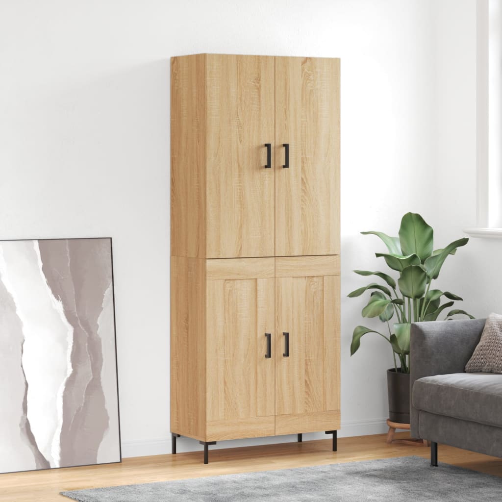 Highboard Sonoma-Eiche 69,5x34x180 cm Holzwerkstoff