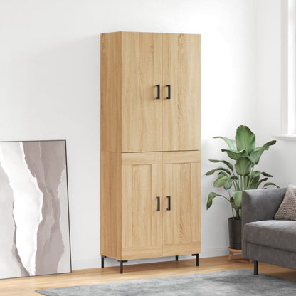 Highboard Sonoma-Eiche 69,5x34x180 cm Holzwerkstoff