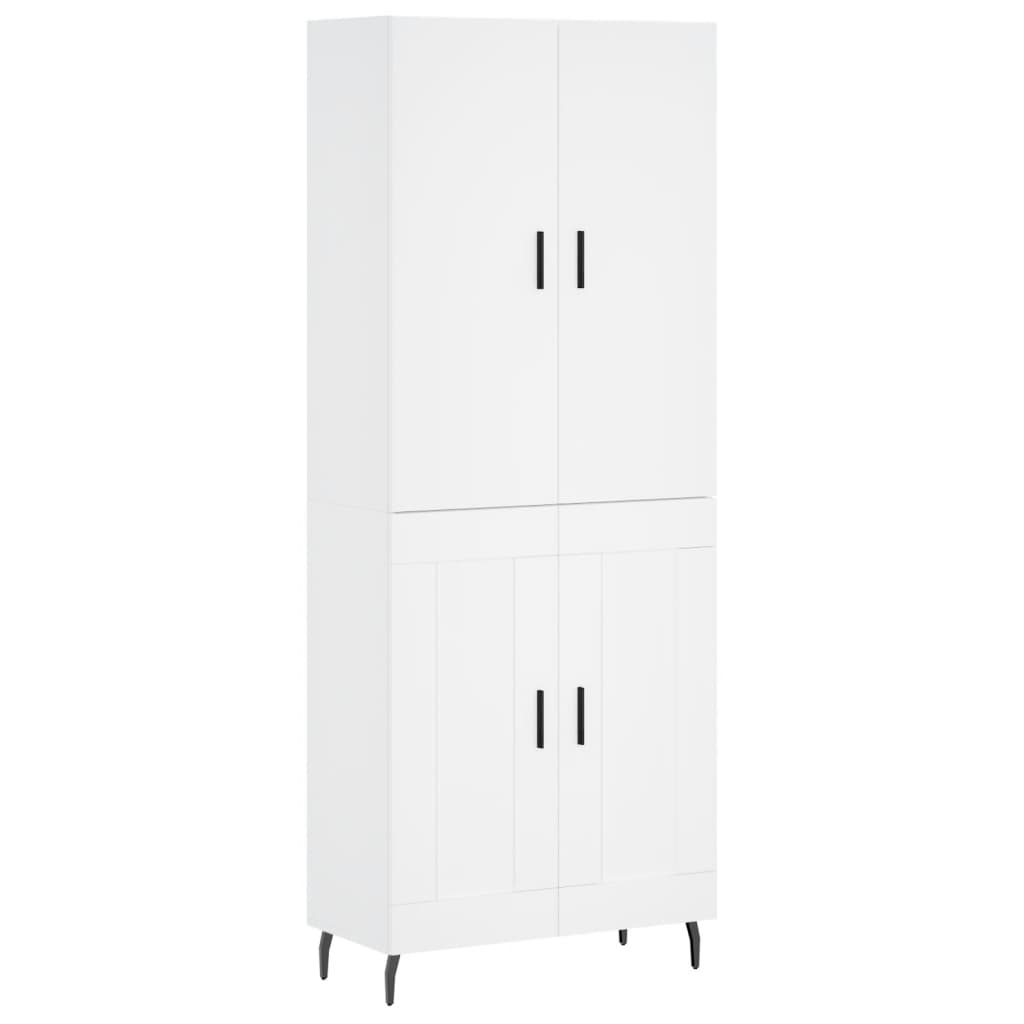 Highboard Weiß 69,5x34x180 cm Holzwerkstoff