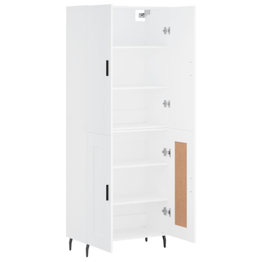 Highboard Weiß 69,5x34x180 cm Holzwerkstoff
