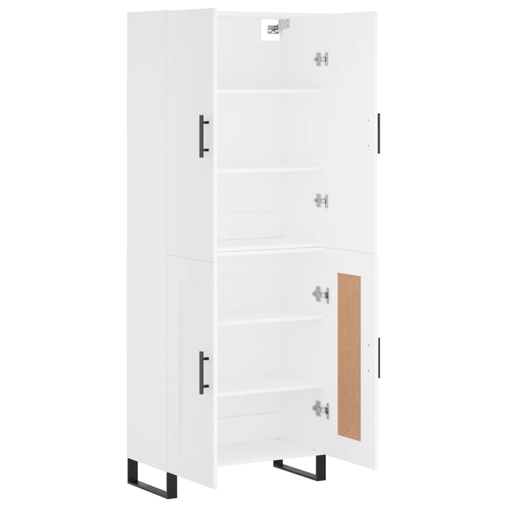 Highboard Weiß 69,5x34x180 cm Holzwerkstoff