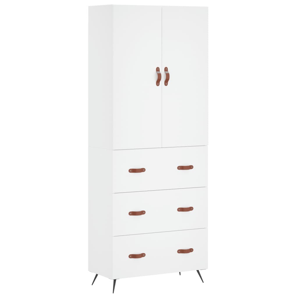 Highboard Weiß 69,5x34x180 cm Holzwerkstoff