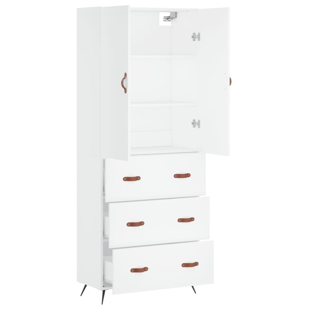 Highboard Weiß 69,5x34x180 cm Holzwerkstoff