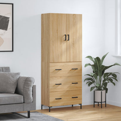 Highboard Sonoma-Eiche 69,5x34x180 cm Holzwerkstoff