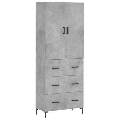 Highboard Betongrau 69,5x34x180 cm Holzwerkstoff