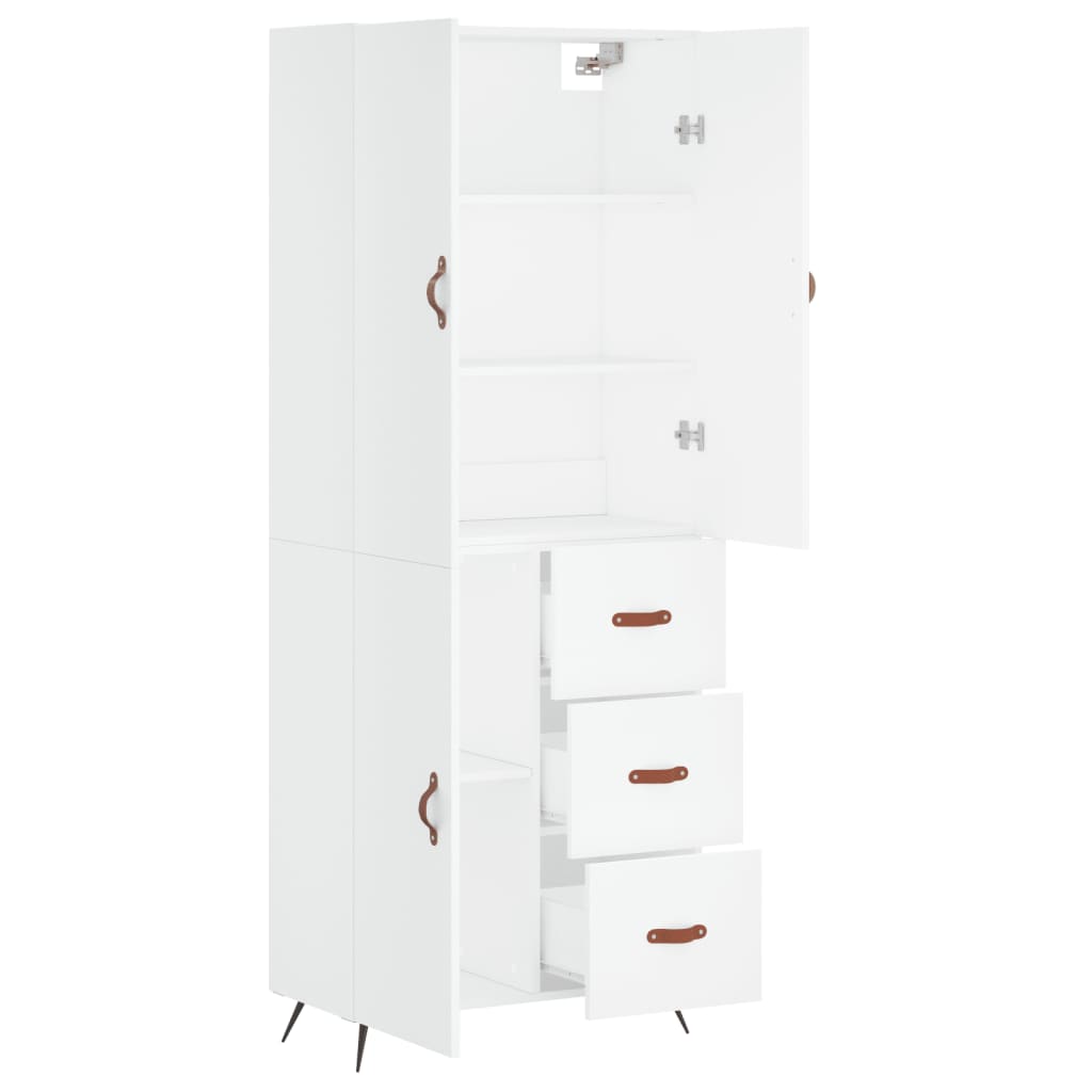 Highboard Weiß 69,5x34x180 cm Holzwerkstoff