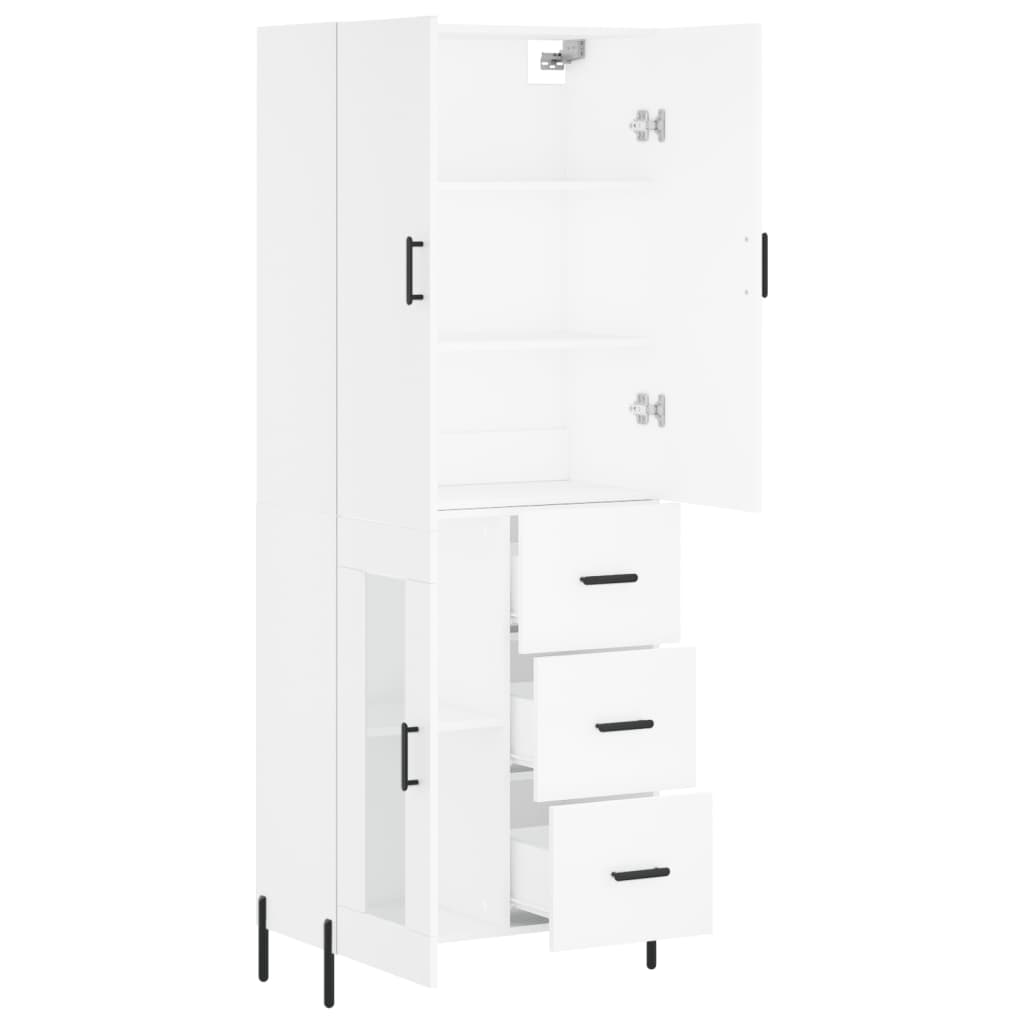 Highboard Weiß 69,5x34x180 cm Holzwerkstoff