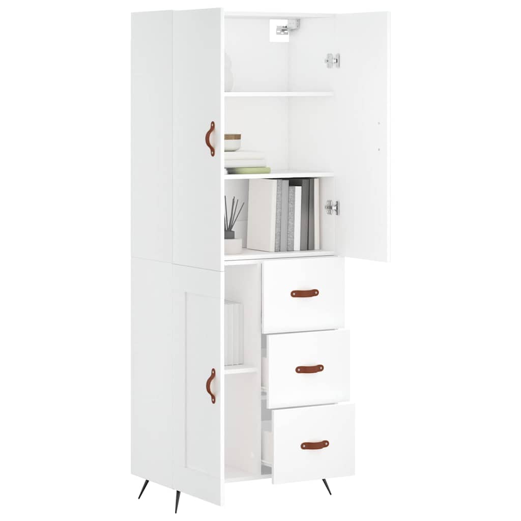 Highboard Weiß 69,5x34x180 cm Holzwerkstoff