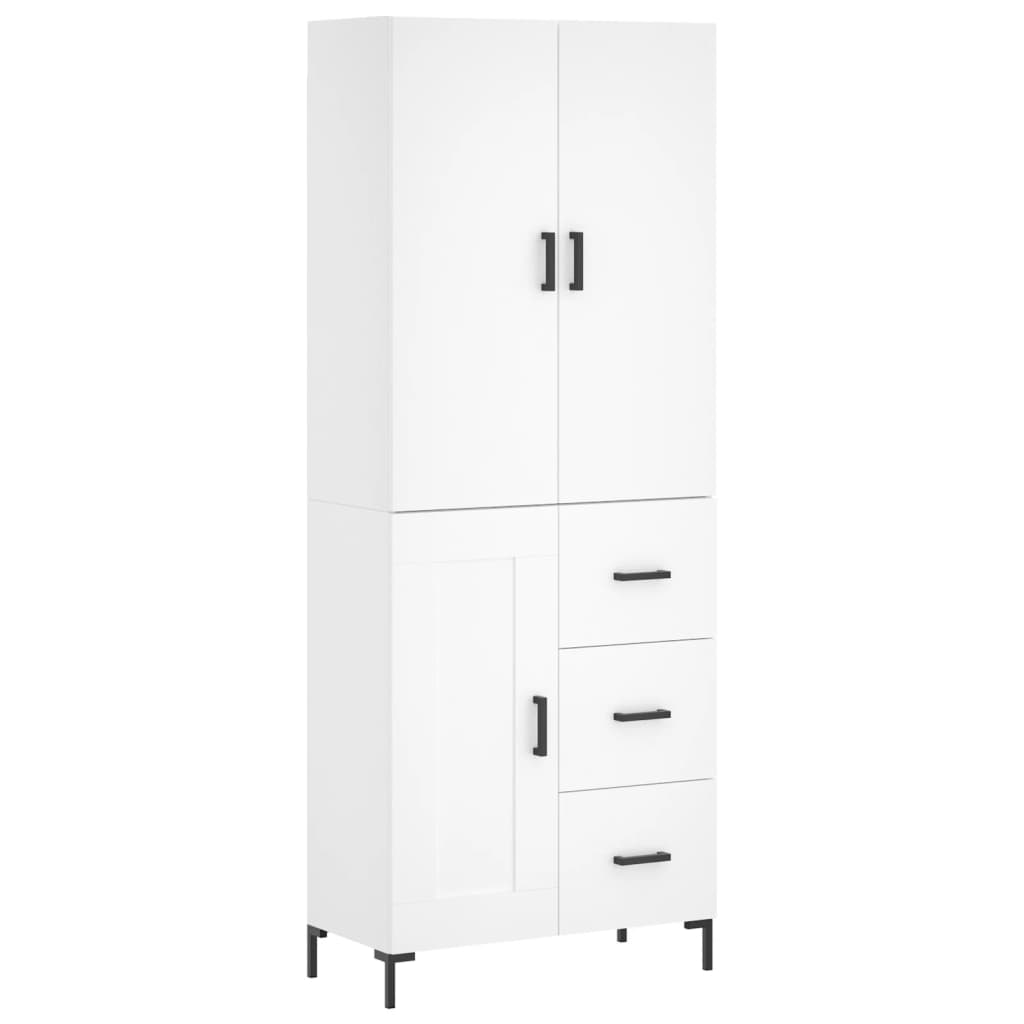 Highboard Weiß 69,5x34x180 cm Holzwerkstoff