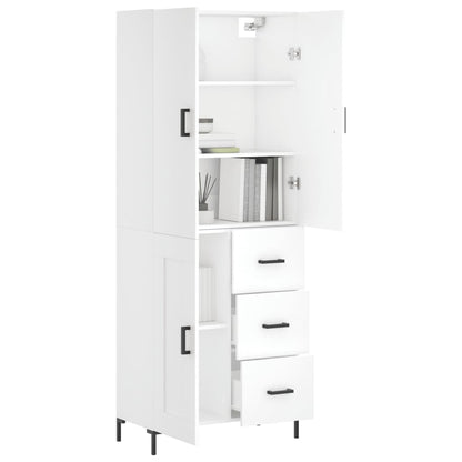 Highboard Weiß 69,5x34x180 cm Holzwerkstoff