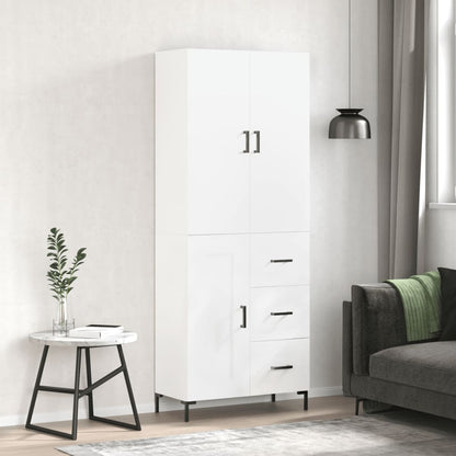 Highboard Weiß 69,5x34x180 cm Holzwerkstoff