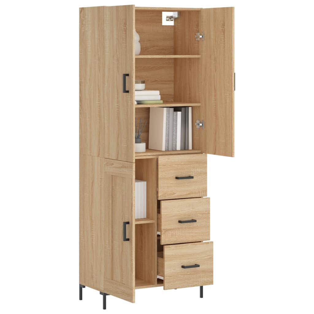 Highboard Sonoma-Eiche 69,5x34x180 cm Holzwerkstoff