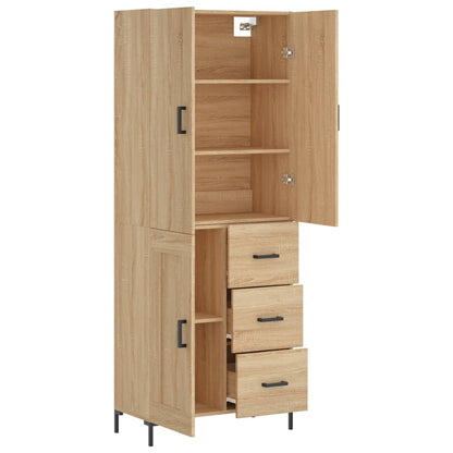 Highboard Sonoma-Eiche 69,5x34x180 cm Holzwerkstoff