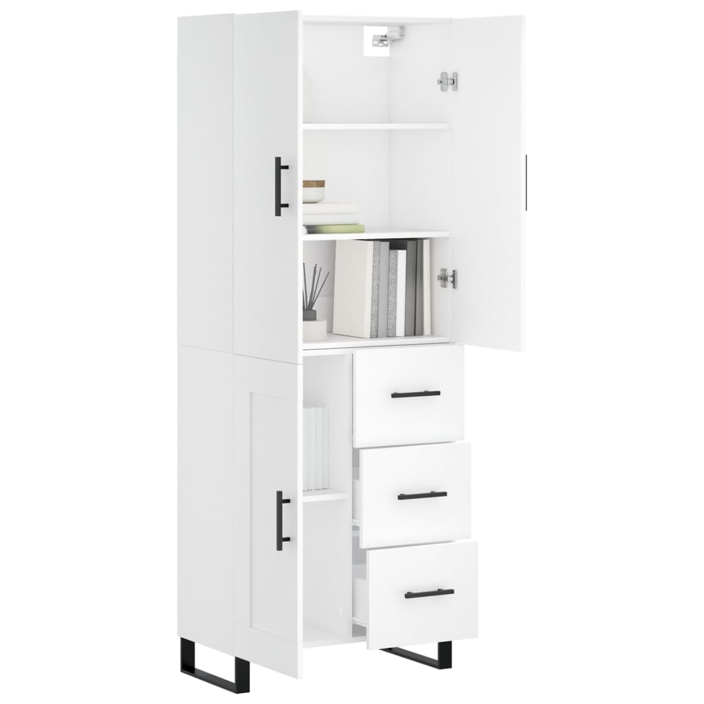 Highboard Weiß 69,5x34x180 cm Holzwerkstoff