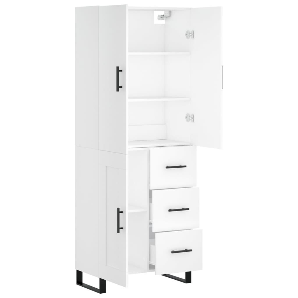 Highboard Weiß 69,5x34x180 cm Holzwerkstoff