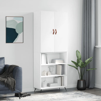 Highboard Weiß 69,5x34x180 cm Holzwerkstoff