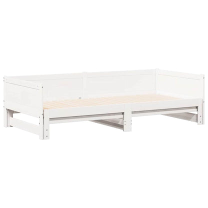 Ausziehbares Tagesbett Weiß 203,5 x 184 x 56,5 cm
