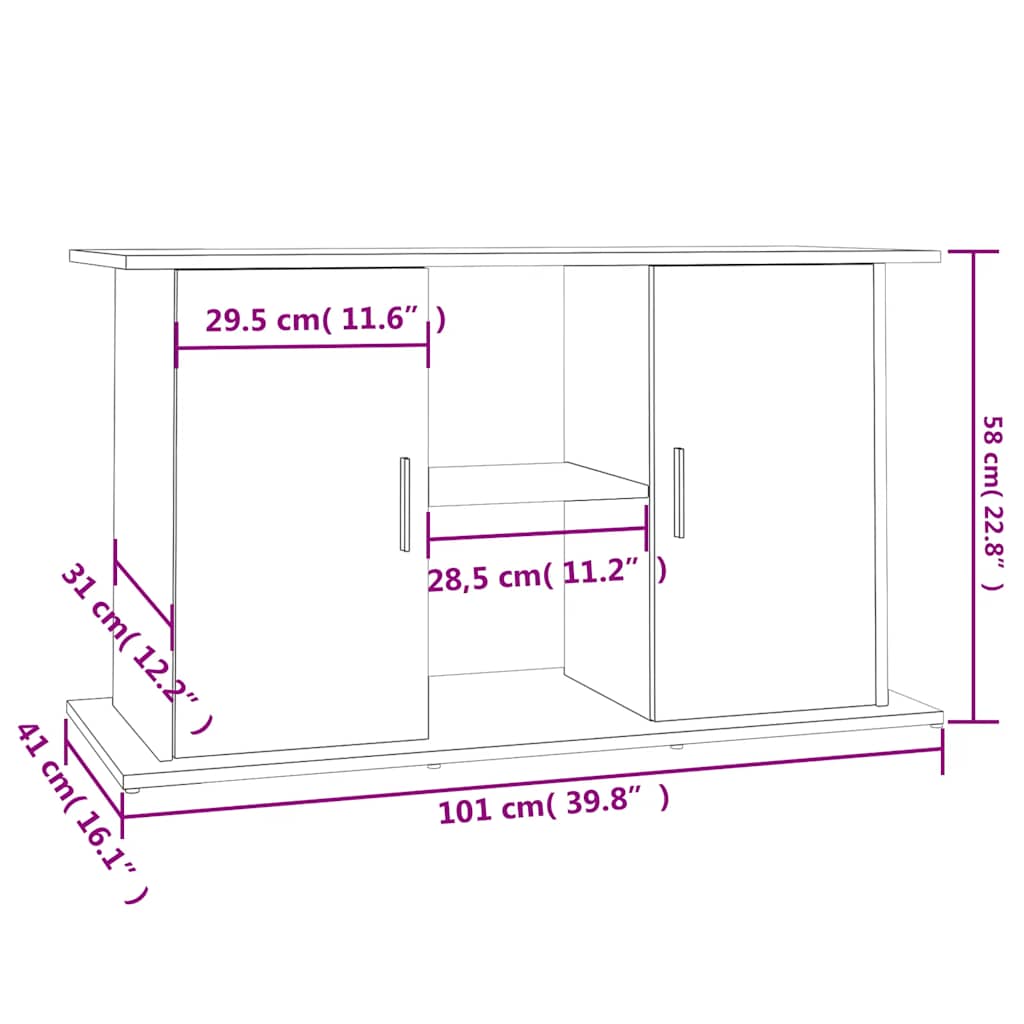 Aquariumständer Betongrau 101 x 41 x 58 cm Holzwerkstoff