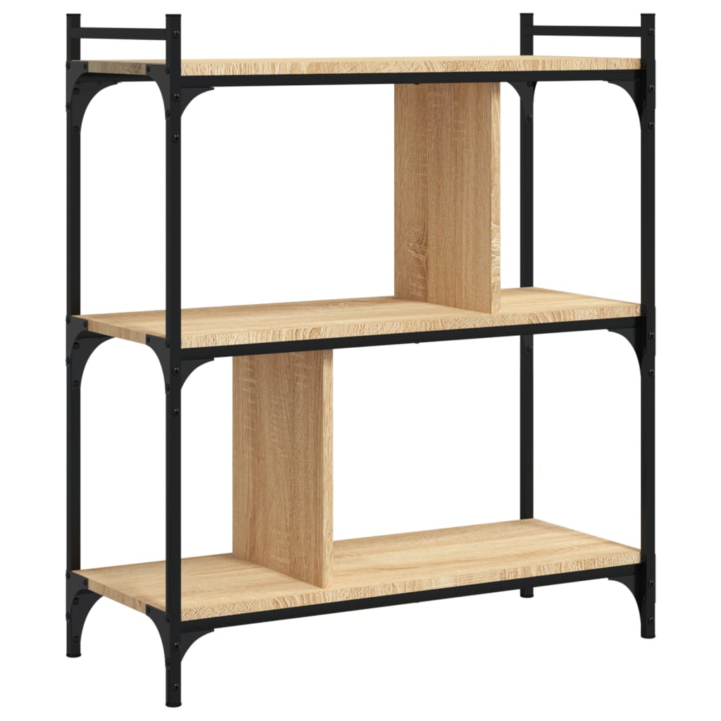 Bibliothèque 3 étagères chêne Sonoma 76x32x88 cm matière bois