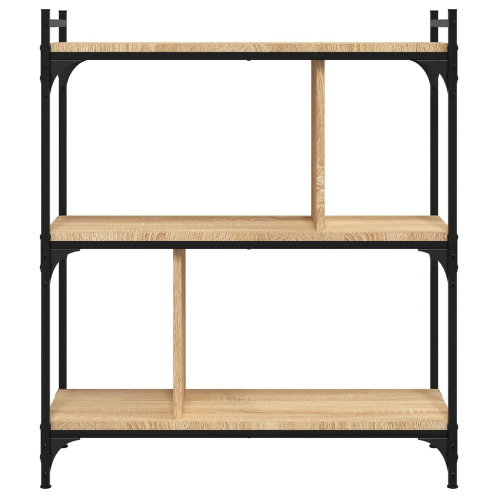 Bibliothèque 3 étagères chêne Sonoma 76x32x88 cm matière bois