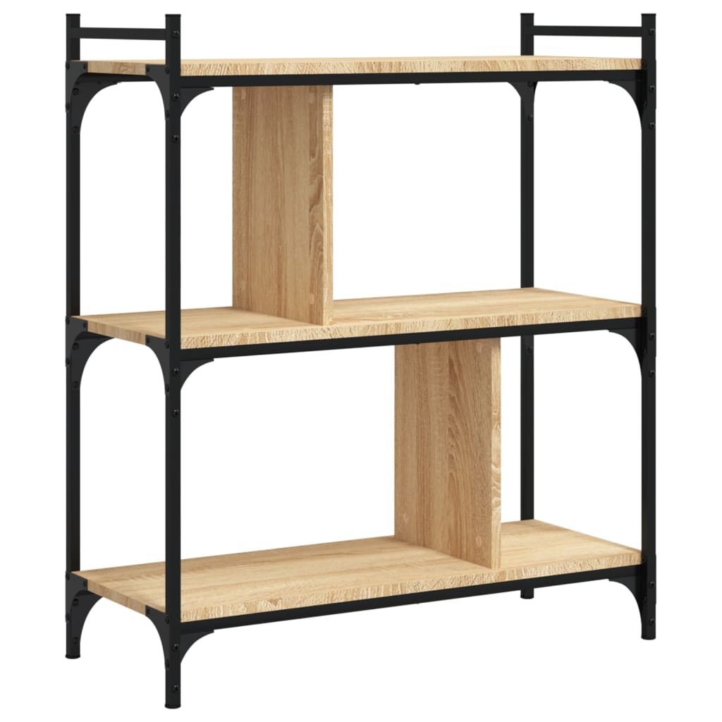 Bibliothèque 3 étagères chêne Sonoma 76x32x88 cm matière bois