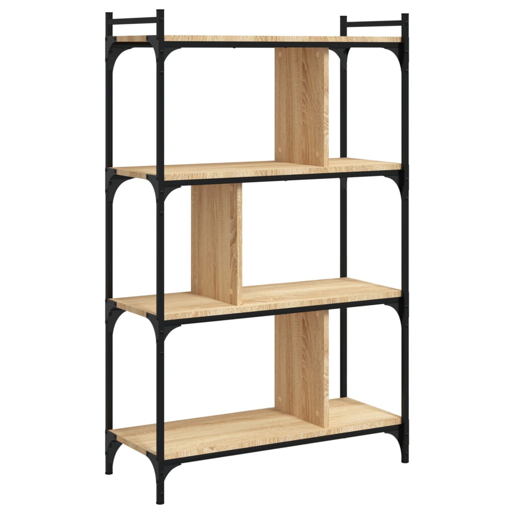 Bücherregal 4 Böden Sonoma-Eiche 76x32x123 cm Holzwerkstoff