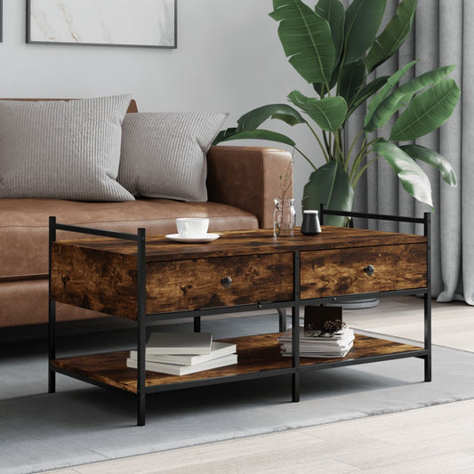 Coffee table smoked oak 99x50x50 cm wood material