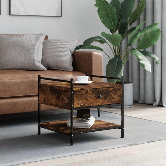 Coffee table smoked oak 50x50x50 cm wood material