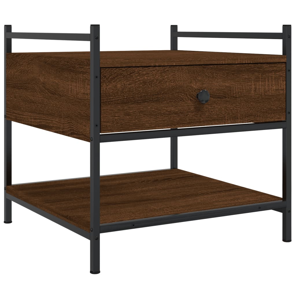 Table basse aspect chêne marron 50x50x50 cm en bois