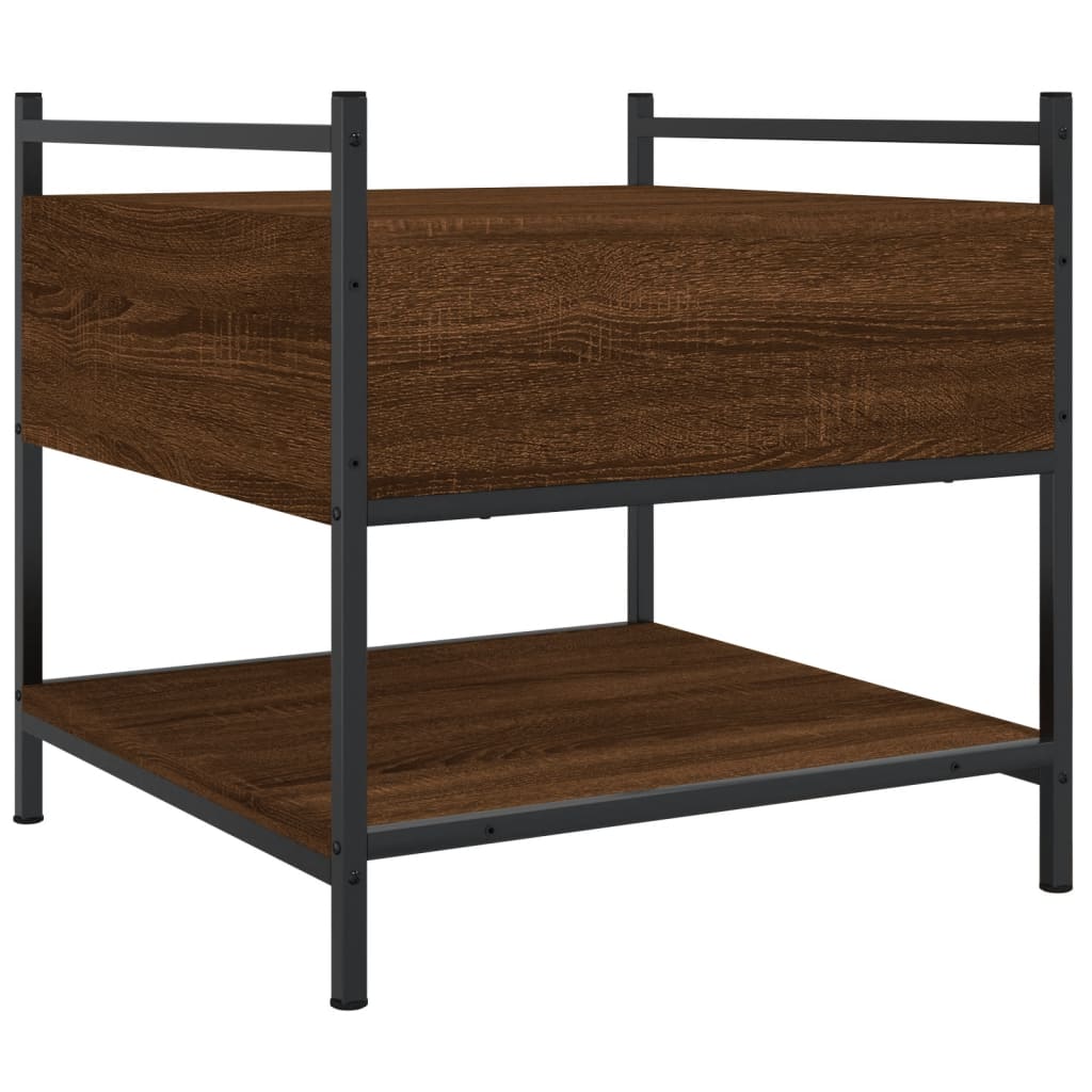 Table basse aspect chêne marron 50x50x50 cm en bois