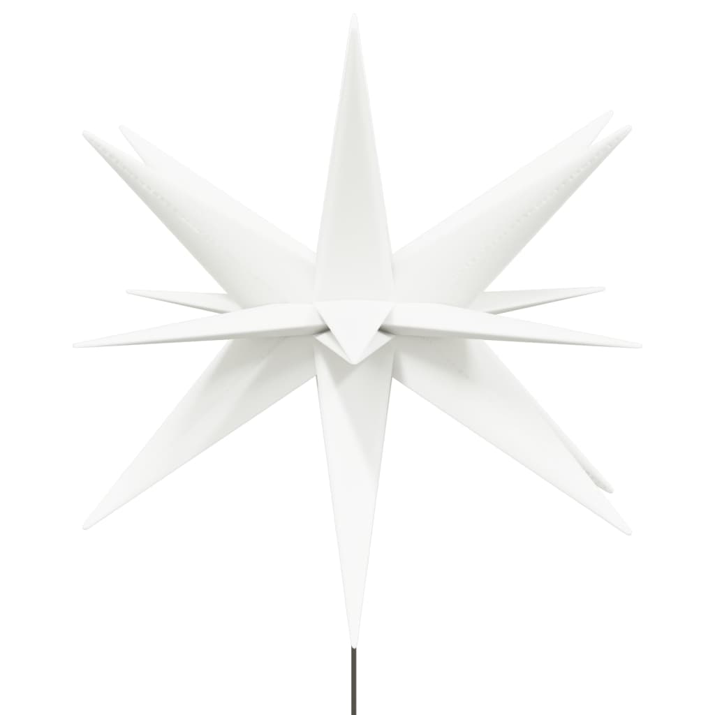 Étoile de Noël LED avec piquet pliable blanc 57 cm