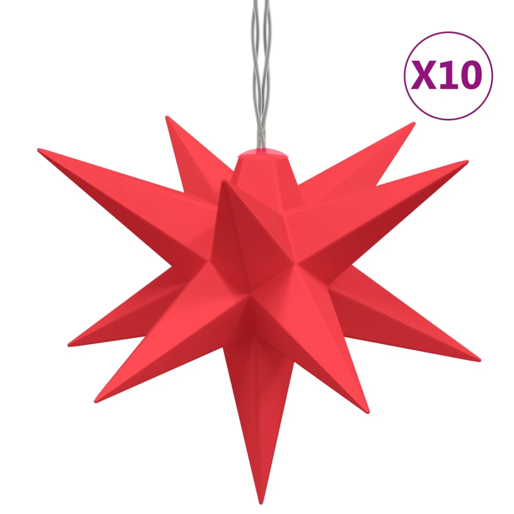 LED-Weihnachtssterne 10 Stk. Rot 10 cm