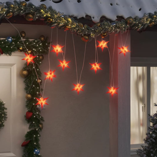 Étoiles de Noël LED 10 pcs Rouge 10 cm