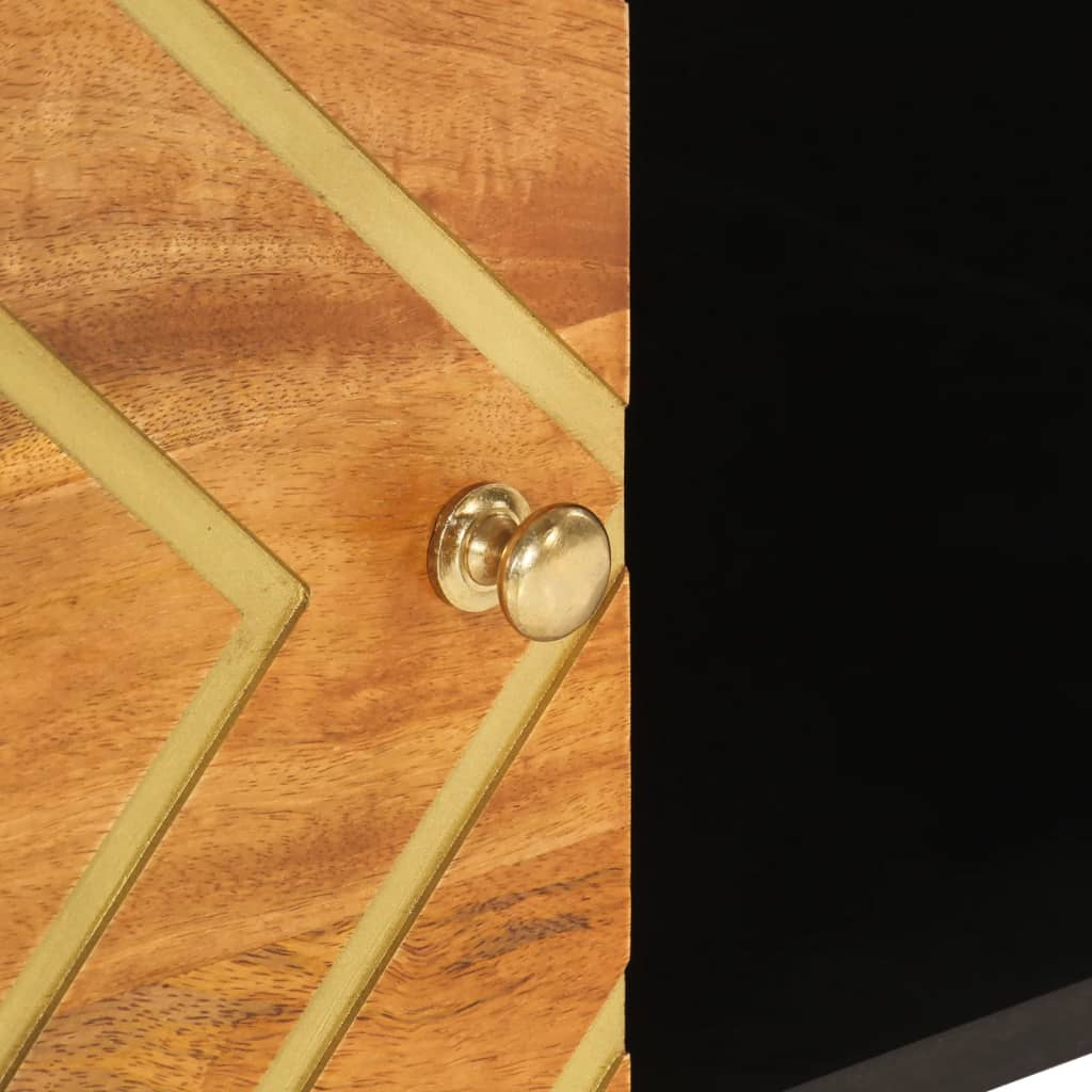 Table basse marron et noir 80x50x40 cm en manguier massif