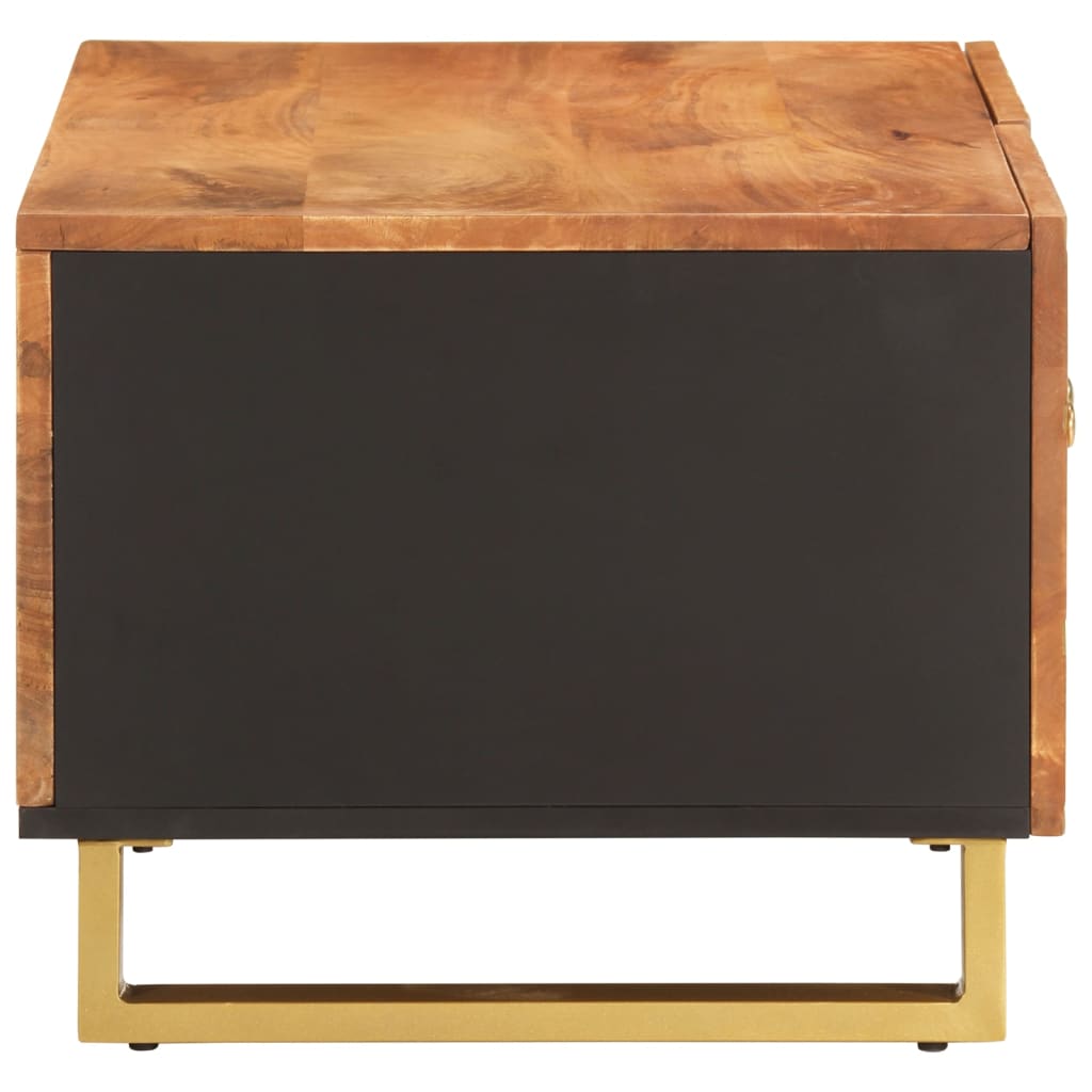 Table basse marron et noir 80x50x40 cm en manguier massif