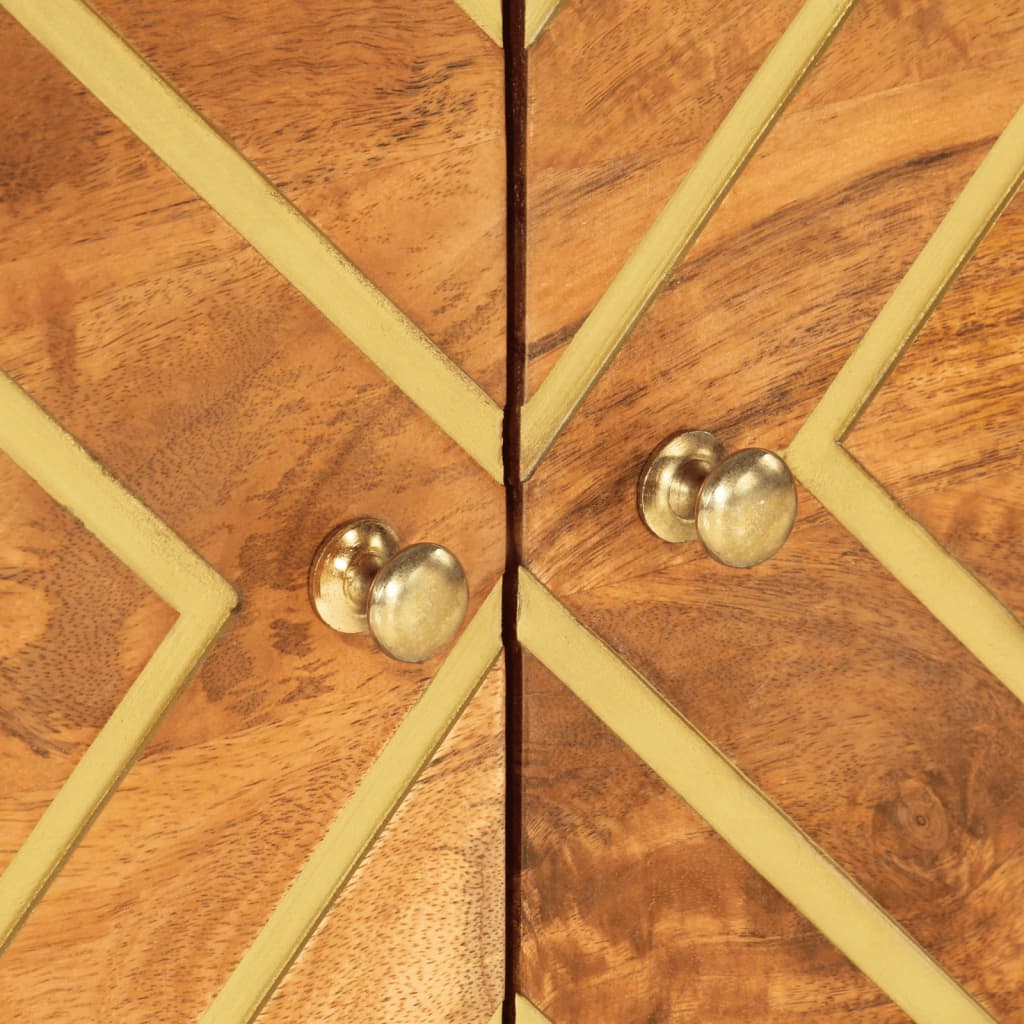 Table basse marron et noir 80x50x40 cm en manguier massif