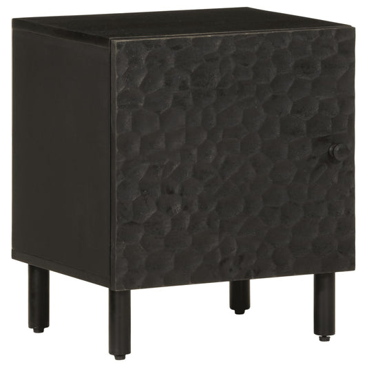 Bedside Table Black 40x33x46 cm Solid Mango Wood