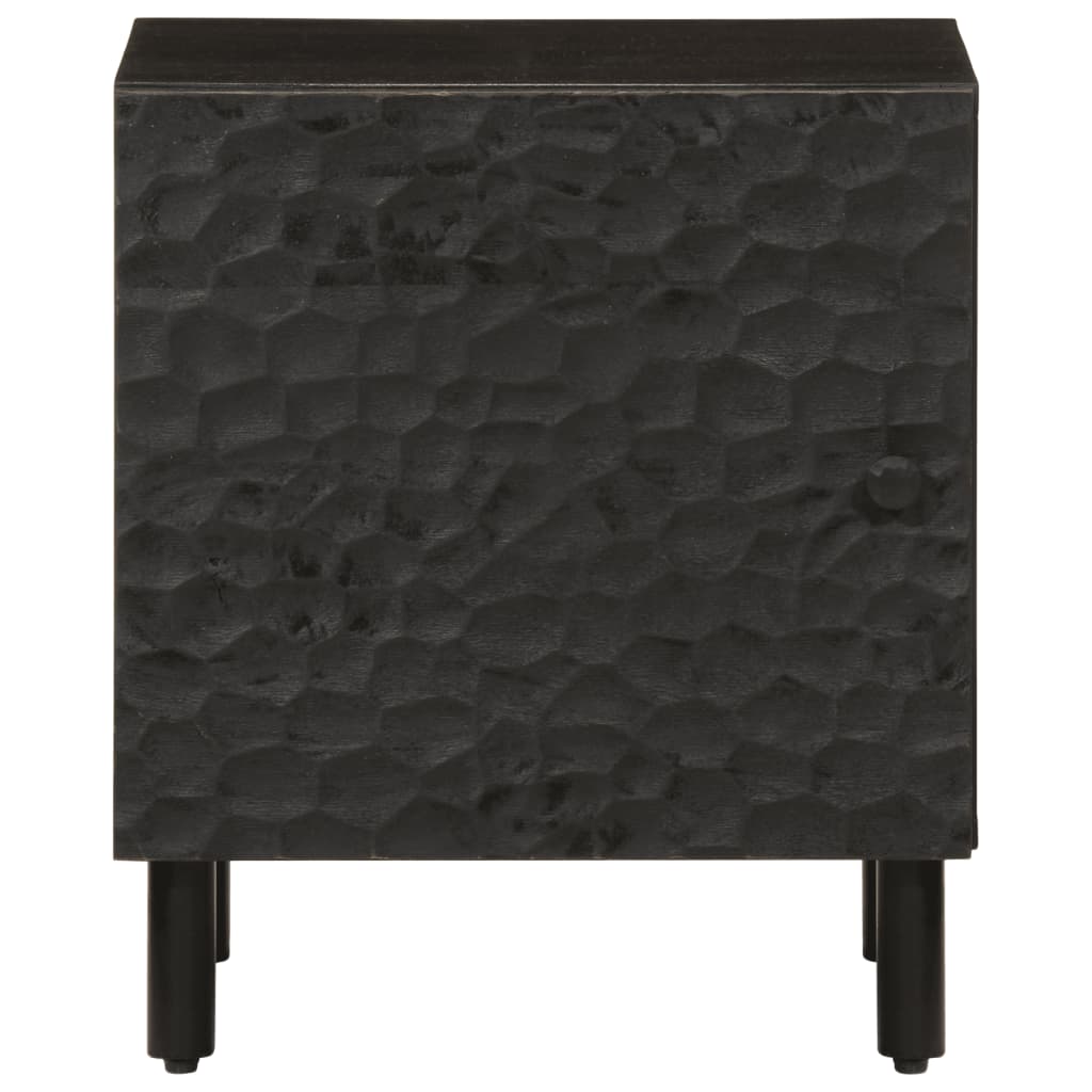 Bedside Table Black 40x33x46 cm Solid Mango Wood