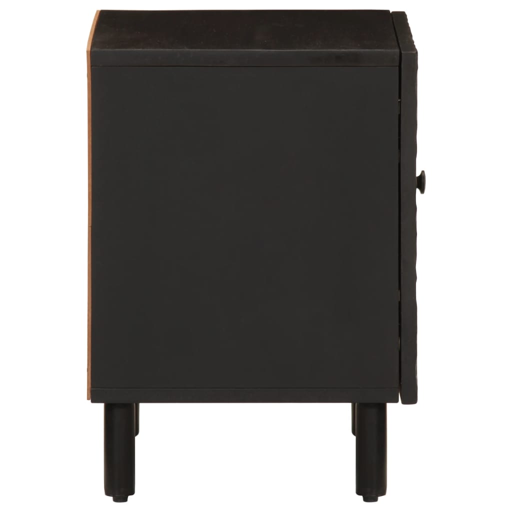 Bedside Table Black 40x33x46 cm Solid Mango Wood
