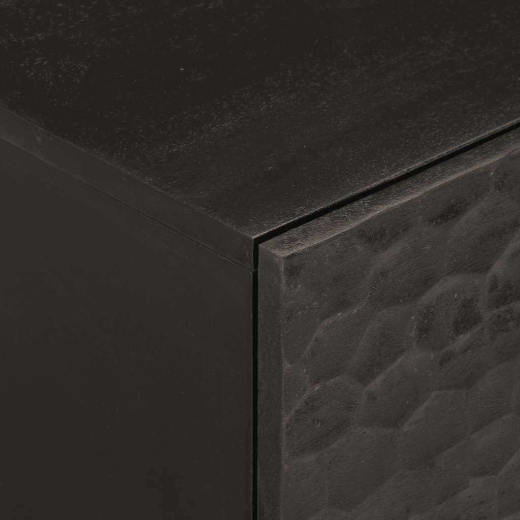 Bedside Table Black 40x33x46 cm Solid Mango Wood