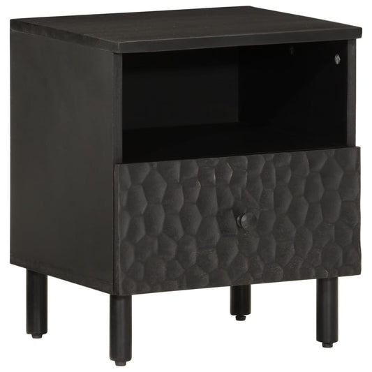 Bedside Table Black 40x33x46 cm Solid Mango Wood