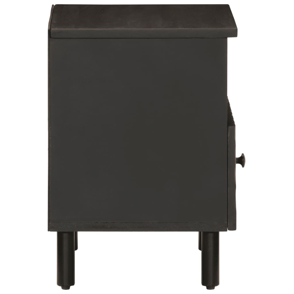 Bedside Table Black 40x33x46 cm Solid Mango Wood