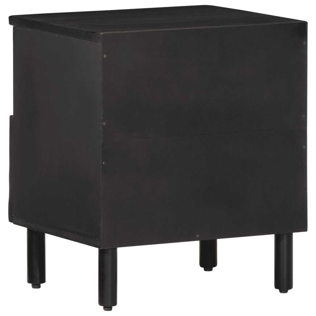 Bedside Table Black 40x33x46 cm Solid Mango Wood